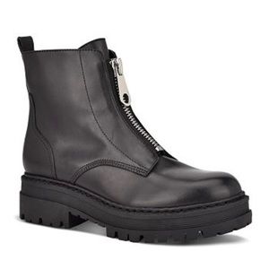 Marc Fisher LTD Black Zip Front Fall Punk Rock Boots